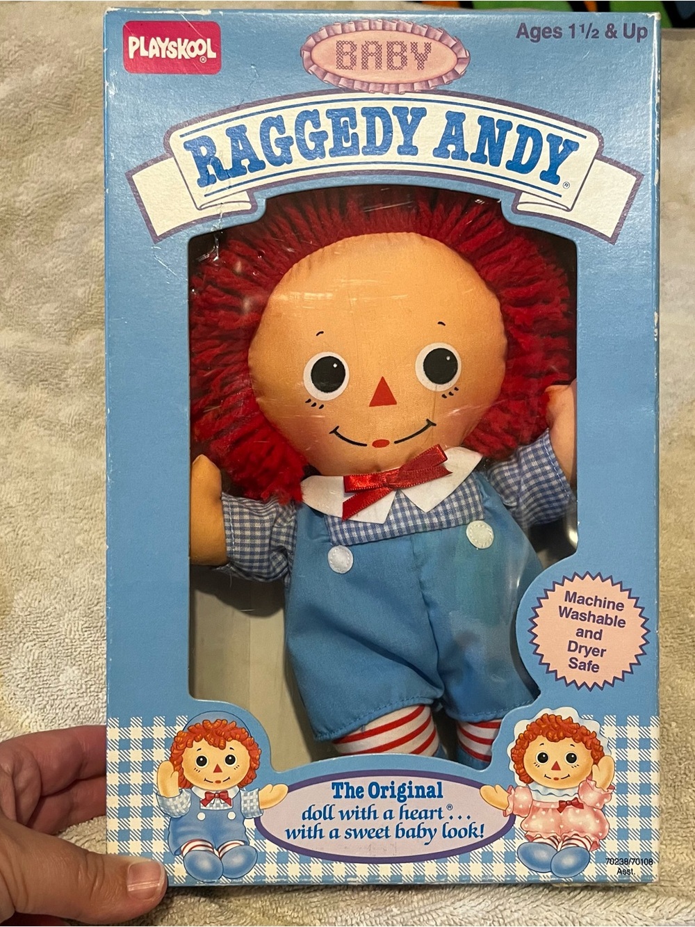 Vintage 1989 Playskool Baby Raggedy Andy Doll 8” Original